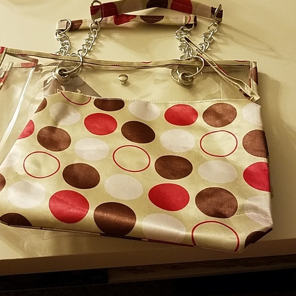 Large clear bag with large matching zippered pouch - Picture 2 of 3